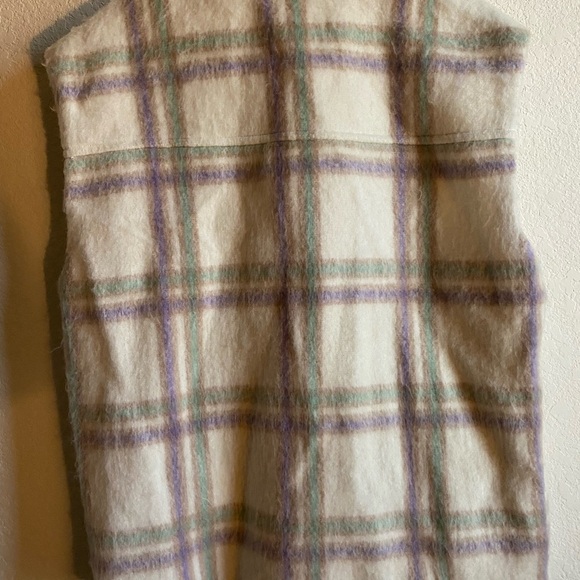FRNCH Paris Sophie Wool Blend Brushed Plaid Preppy Academia Gorpcore Vest Size L - Picture 12 of 14